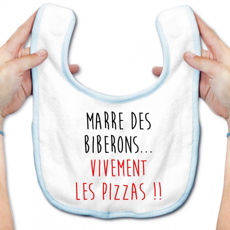 Bavoir bébé Vivement les pizzas Bavoir bébé Vivement les pizzas