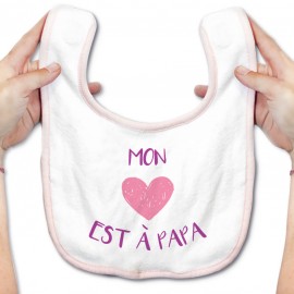 Bavoir bébé Mon coeur est à papa