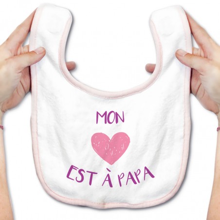 Bavoir bébé Mon coeur est à papa