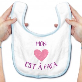 Bavoir bébé Mon coeur est à papa