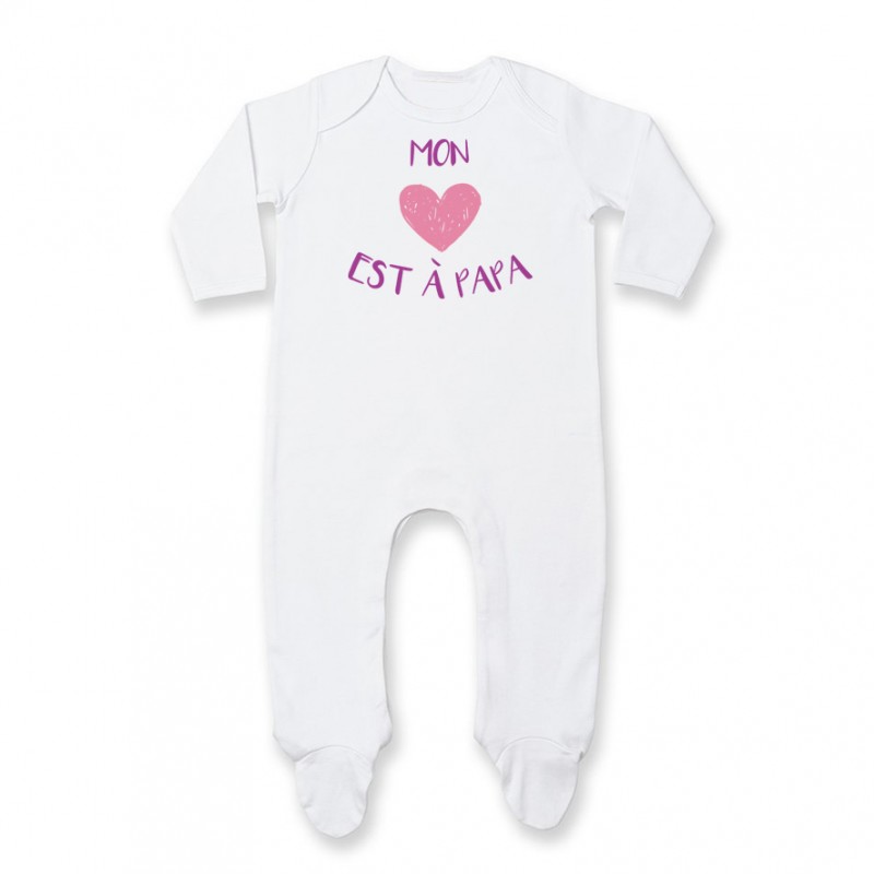 Pyjama bébé Mon coeur est à papa Pyjama bébé Mon coeur est à papa