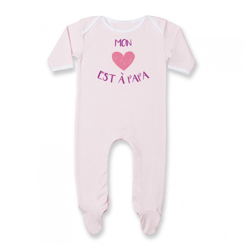 Pyjama bébé Mon coeur est à papa Pyjama bébé Mon coeur est à papa