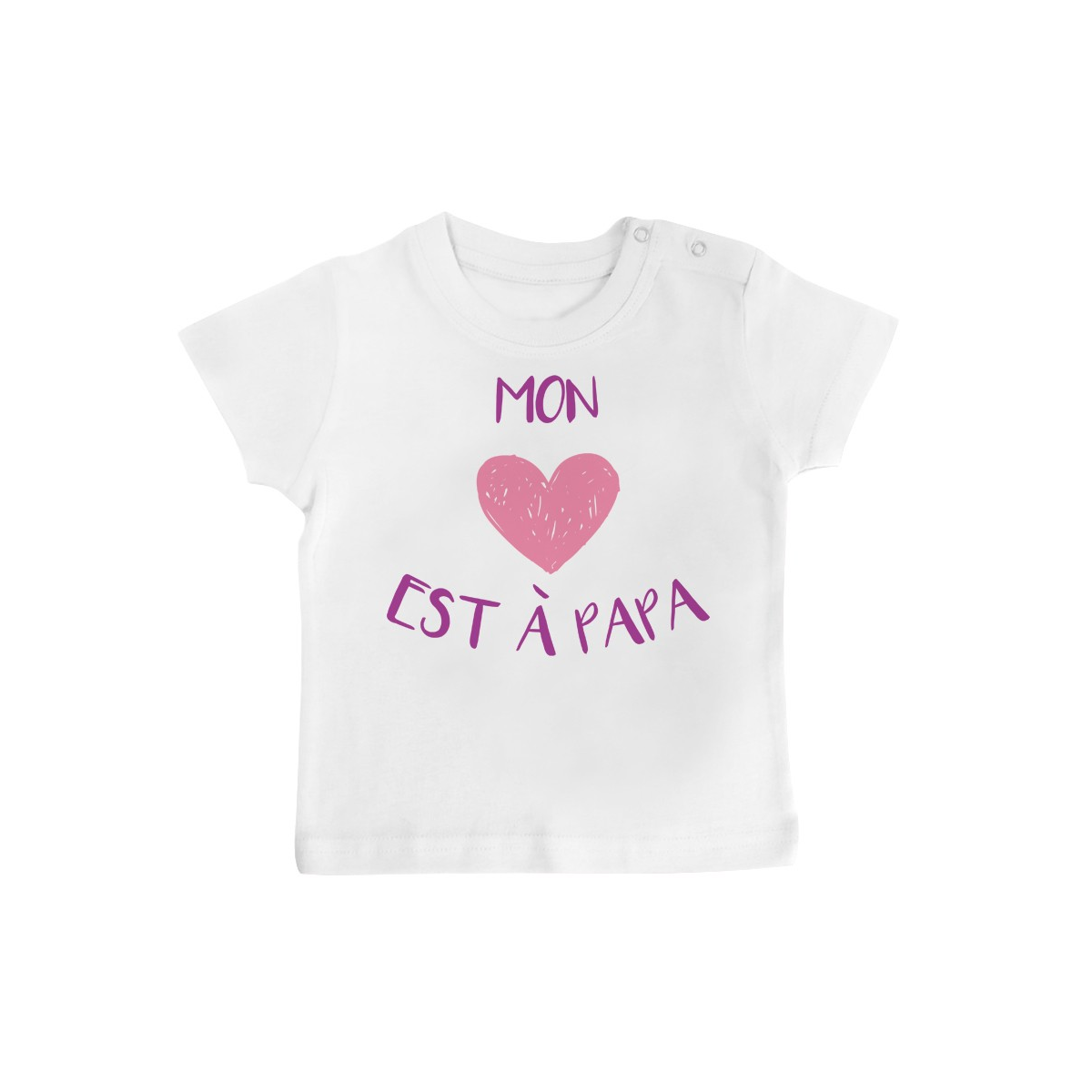 T-Shirt bébé Mon coeur est à papa