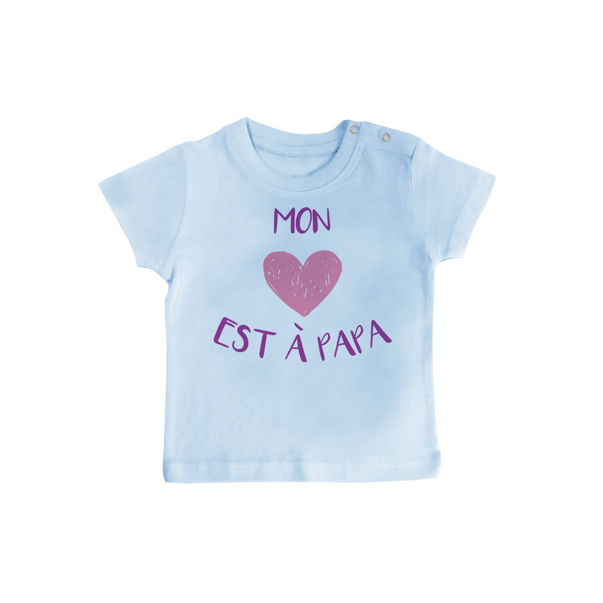 T-Shirt bébé Mon coeur est à papa