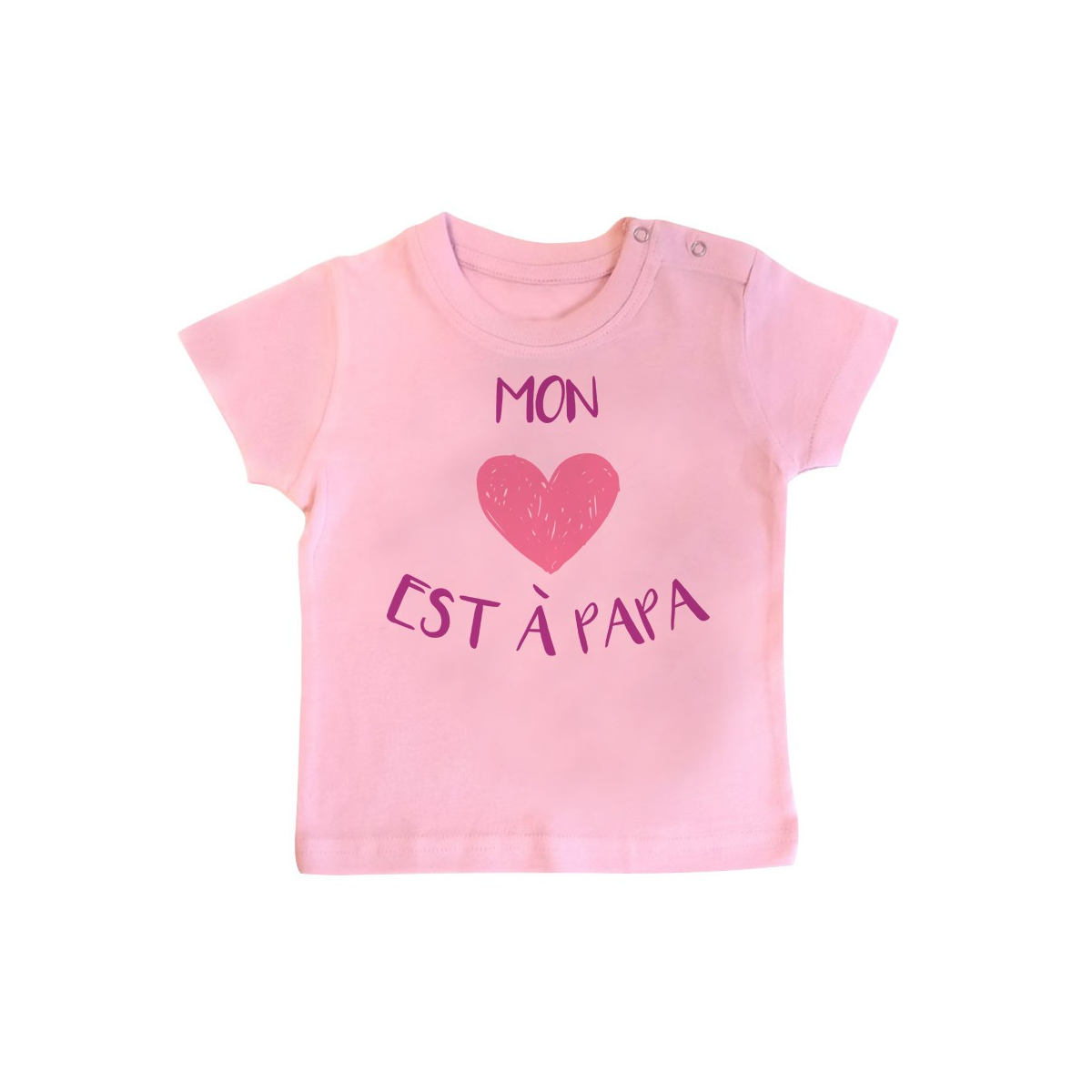 T-Shirt bébé Mon coeur est à papa