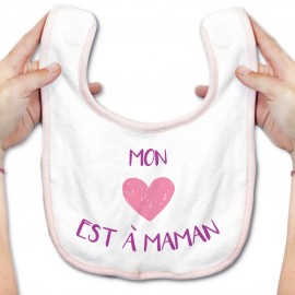 Bavoir bébé Mon coeur est à maman