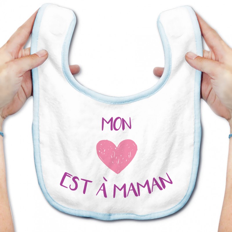 Bavoir bébé Mon coeur est à maman Bavoir bébé Mon coeur est à maman