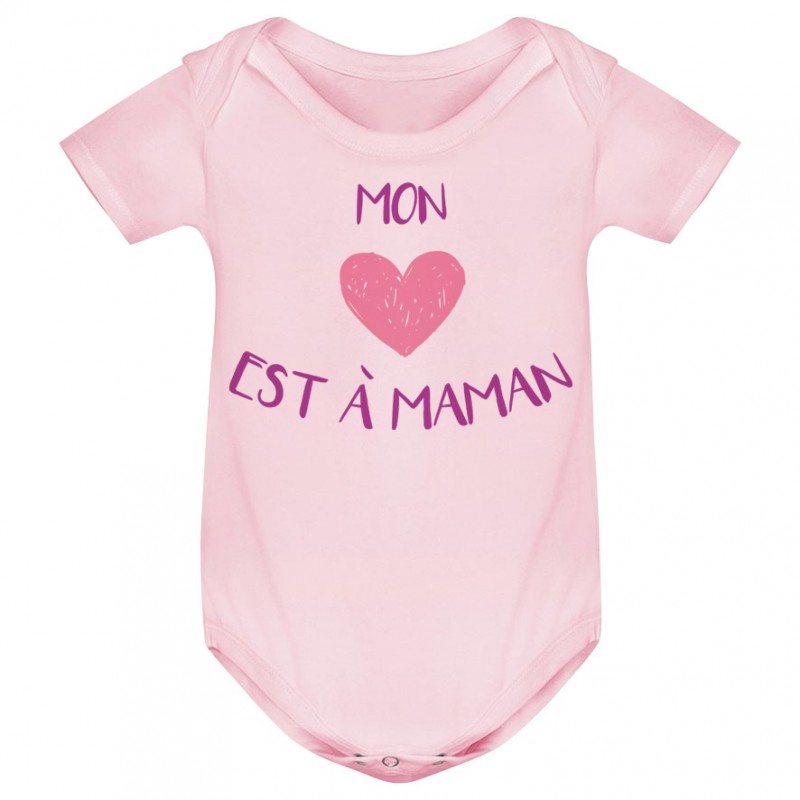 Body bébé Mon coeur est à maman Body bébé Mon coeur est à maman