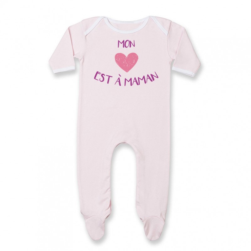 Pyjama bébé Mon coeur est à maman Pyjama bébé Mon coeur est à maman