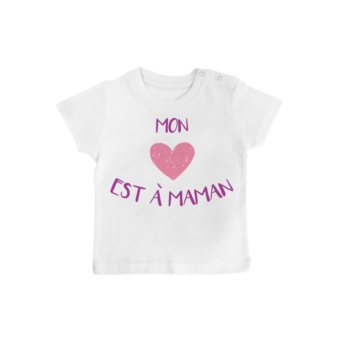 T-Shirt bébé Mon coeur est à maman