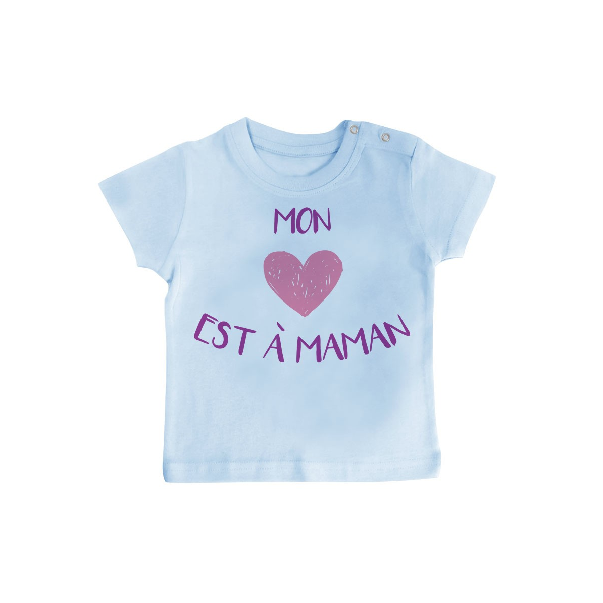 T-Shirt bébé Mon coeur est à maman