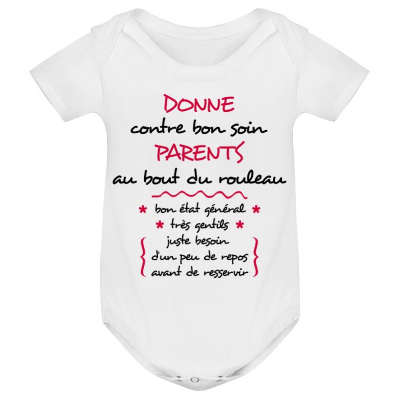 Body bébé Donne parents contre bon soin Body bébé Donne parents contre bon soin