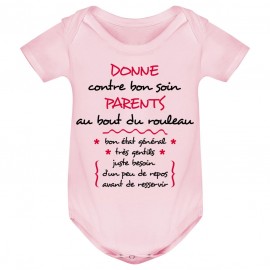 Body bébé Donne parents contre bon soin