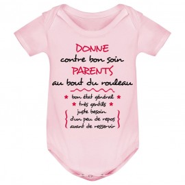 Body bébé Donne parents contre bon soin