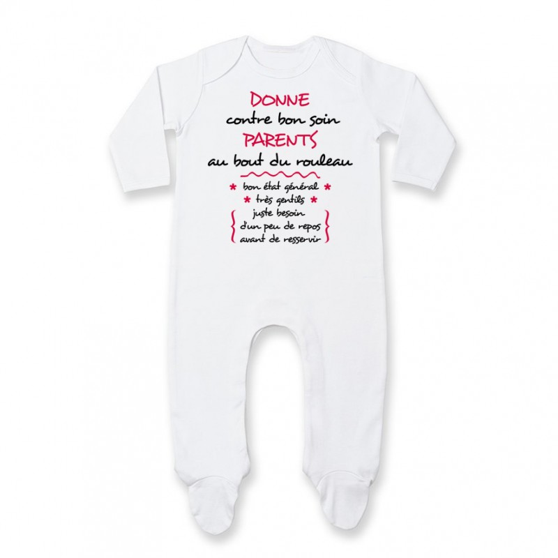 Pyjama bébé Donne parents contre bon soin Pyjama bébé Donne parents contre bon soin
