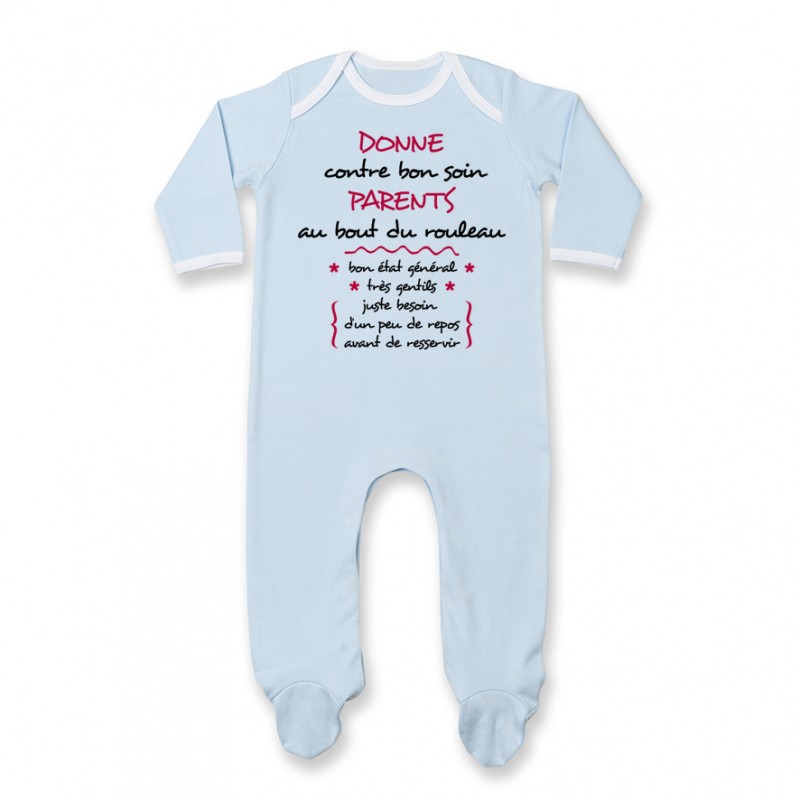 Pyjama bébé Donne parents contre bon soin