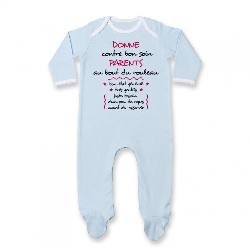 Pyjama bébé Donne parents contre bon soin Pyjama bébé Donne parents contre bon soin