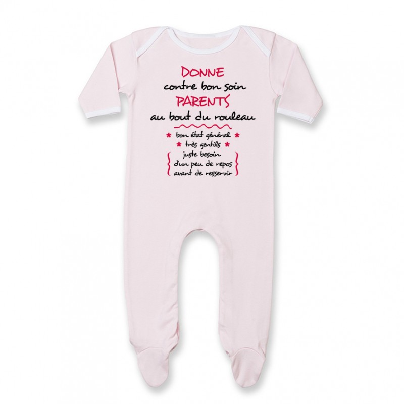 Pyjama bébé Donne parents contre bon soin