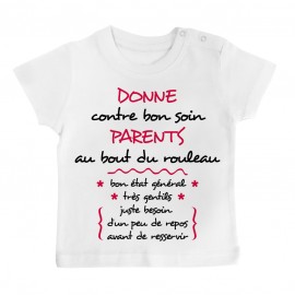 T-Shirt bébé Donne parents contre bon soin