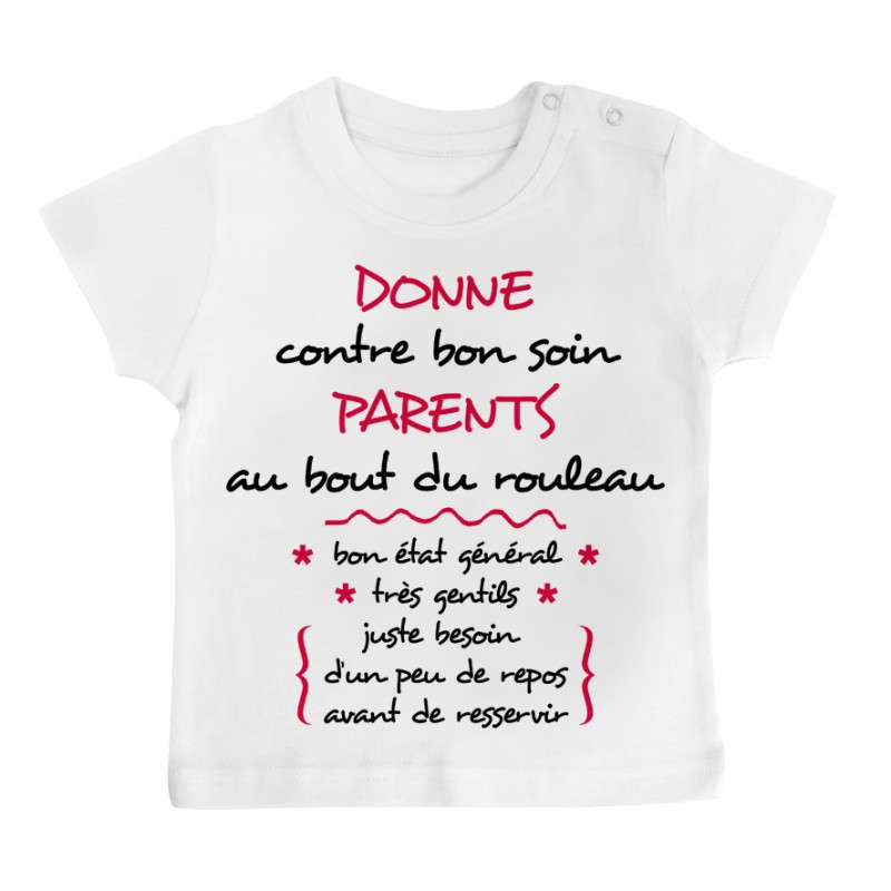 T-Shirt bébé Donne parents contre bon soin T-Shirt bébé Donne parents contre bon soin