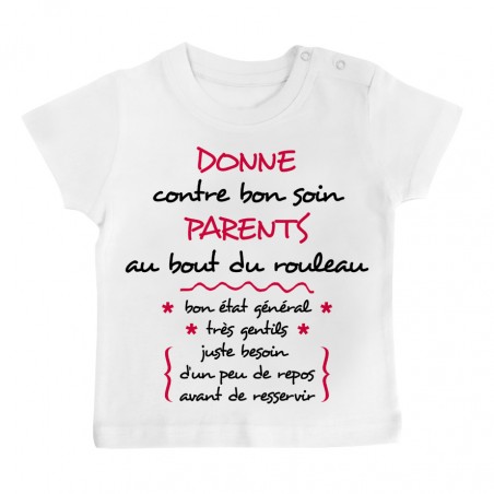 T-Shirt bébé Donne parents contre bon soin