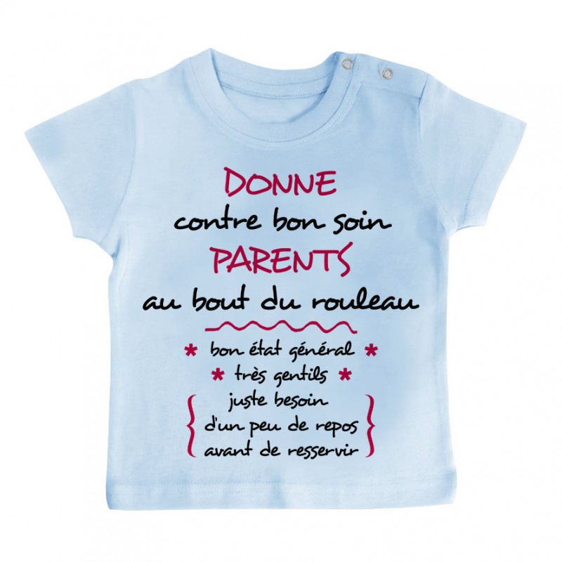 T-Shirt bébé Donne parents contre bon soin