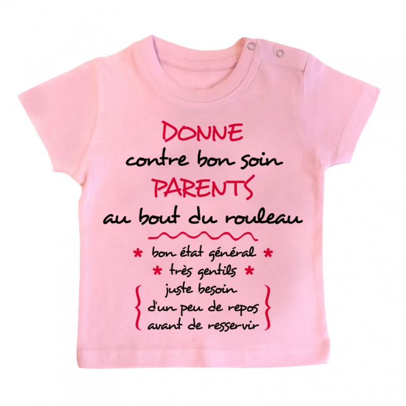 T-Shirt bébé Donne parents contre bon soin T-Shirt bébé Donne parents contre bon soin