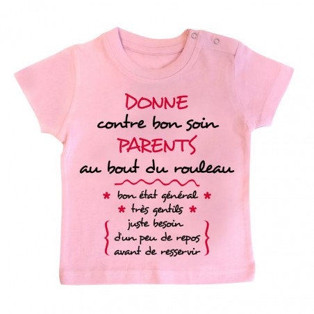 T-Shirt bébé Donne parents contre bon soin