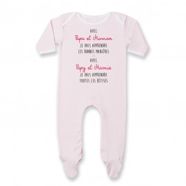 Pyjama bébé Avec papy et mamie j'apprends les bêtises