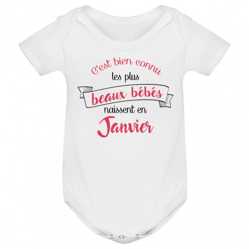 Body bébé Les plus beaux bébés naissent en JANVIER Body bébé Les plus beaux bébés naissent en JANVIER