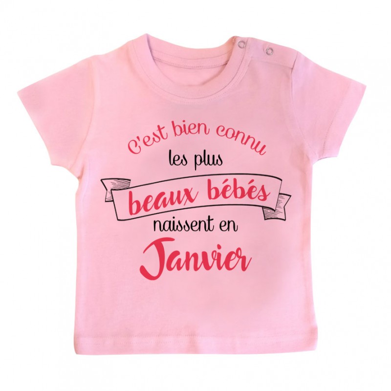 T-Shirt bébé Les plus beaux bébés naissent en JANVIER