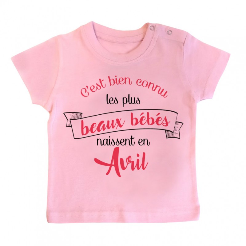 T-Shirt bébé Les plus beaux bébés naissent en AVRIL