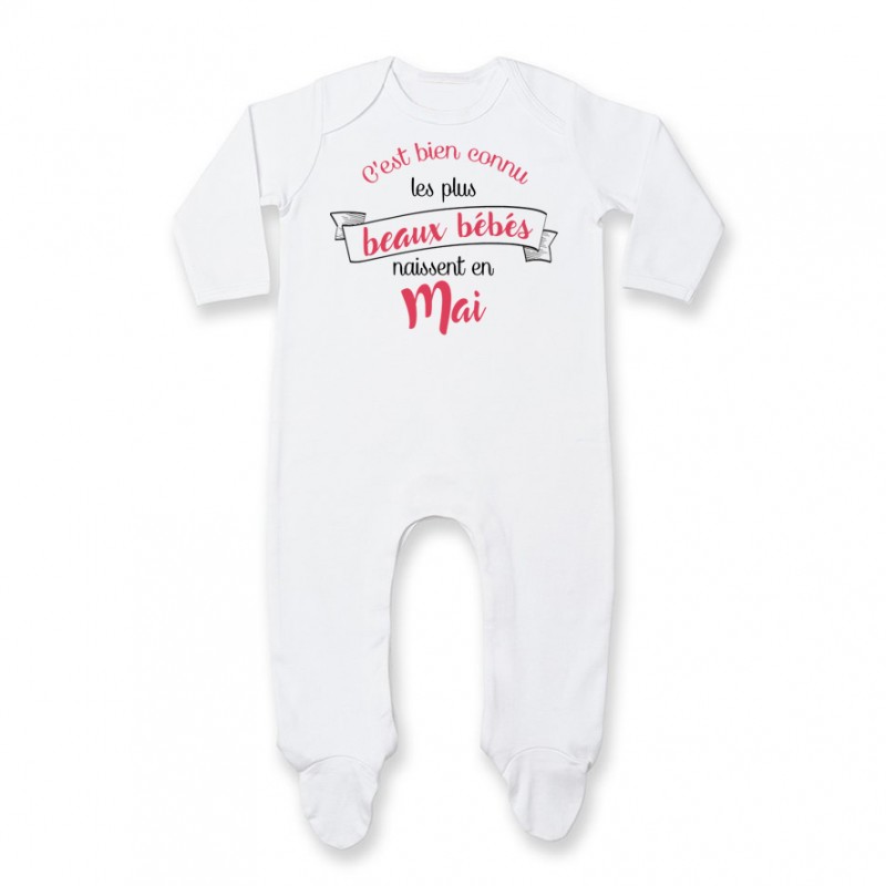 Pyjama bébé Les plus beaux bébés naissent en MAI Pyjama bébé Les plus beaux bébés naissent en MAI