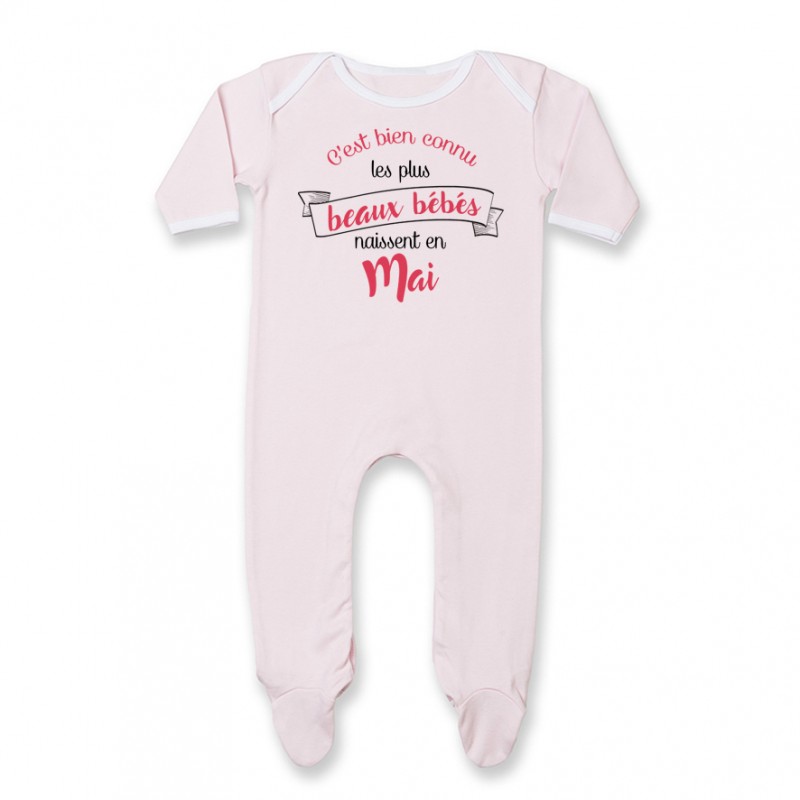 Pyjama bébé Les plus beaux bébés naissent en MAI Pyjama bébé Les plus beaux bébés naissent en MAI