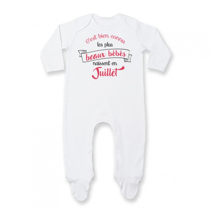 Pyjama bébé Les plus beaux bébés naissent en JUILLET Pyjama bébé Les plus beaux bébés naissent en JUILLET