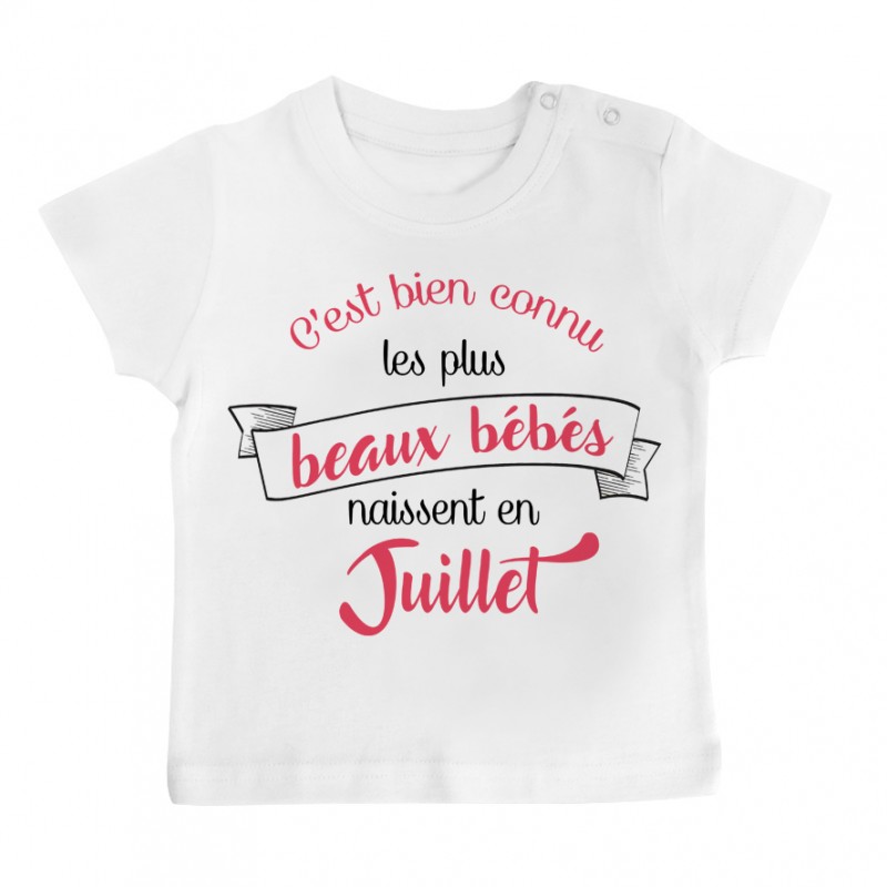 T-Shirt bébé Les plus beaux bébés naissent en JUILLET