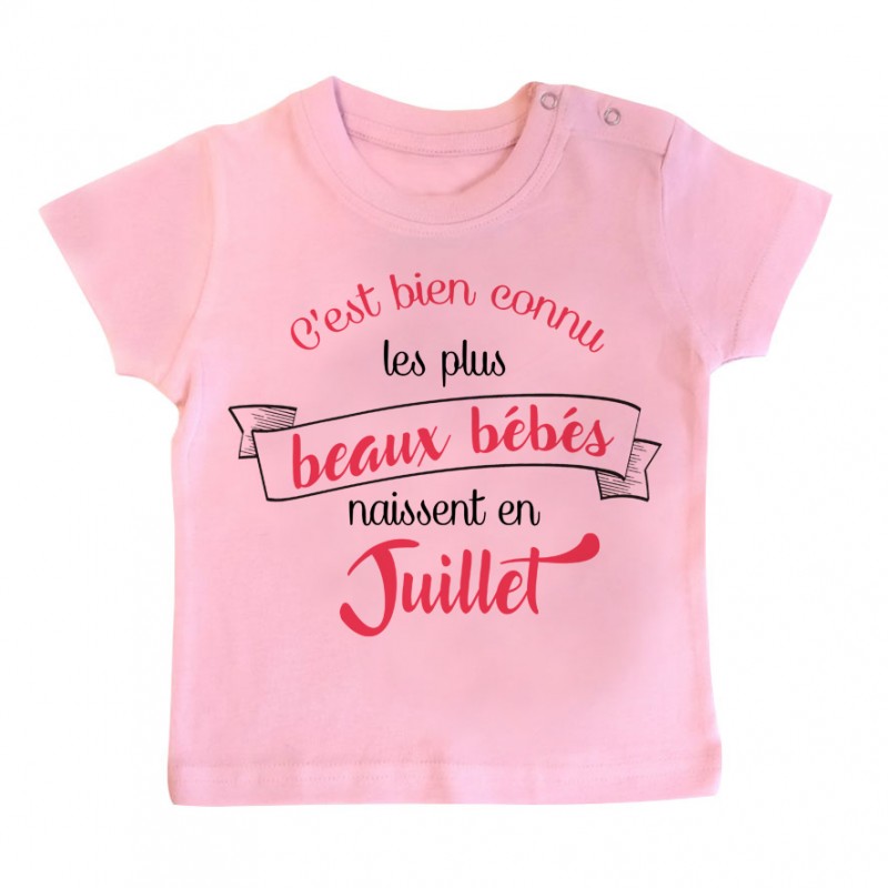T-Shirt bébé Les plus beaux bébés naissent en JUILLET