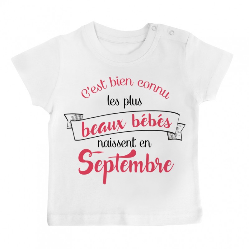 T-Shirt bébé Les plus beaux bébés naissent en SEPTEMBRE