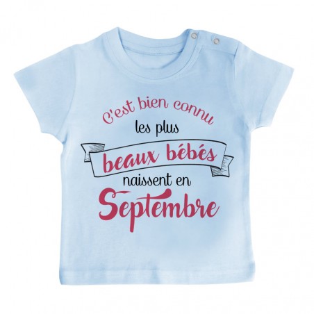 T-Shirt bébé Les plus beaux bébés naissent en SEPTEMBRE