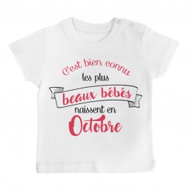 T-Shirt bébé Les plus beaux bébés naissent en OCTOBRE