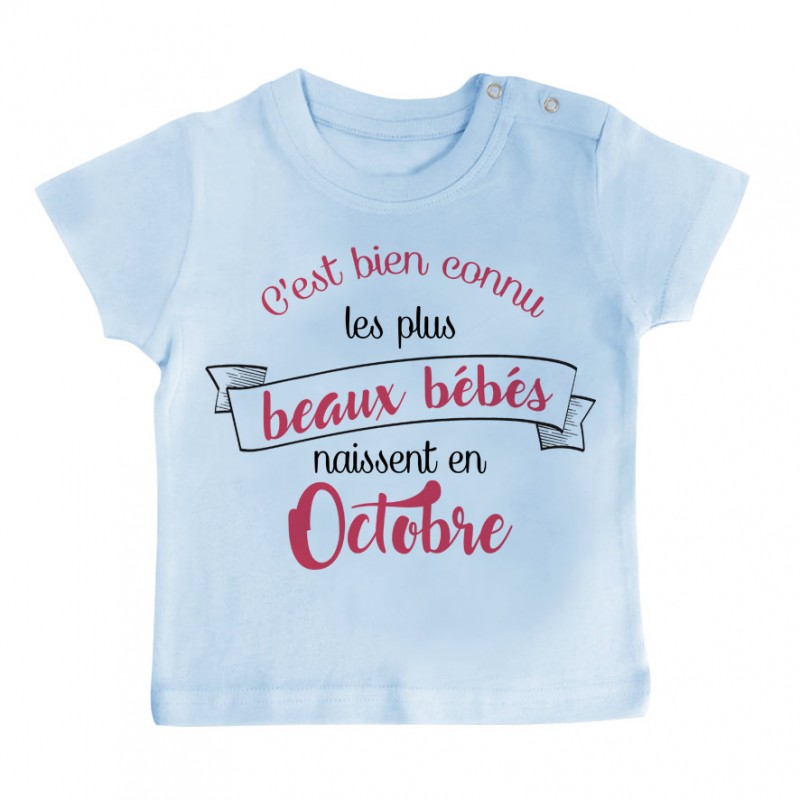 T-Shirt bébé Les plus beaux bébés naissent en OCTOBRE