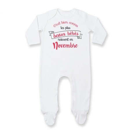 Pyjama bébé Les plus beaux bébés naissent en NOVEMBRE