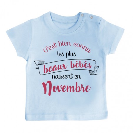 T-Shirt bébé Les plus beaux bébés naissent en NOVEMBRE