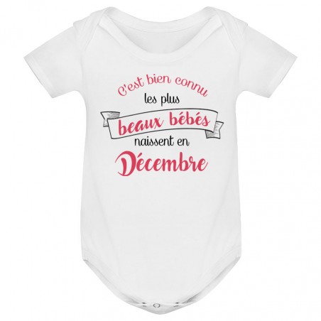 Body bébé Les plus beaux bébés naissent en DECEMBRE