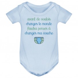 Body bébé Avant de changer le monde, faudra changer ma couche