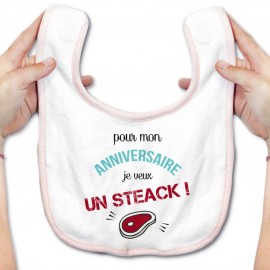 Bavoir bébé Je veux un STEACK