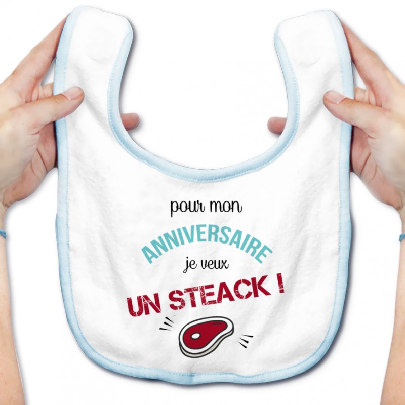 Bavoir bébé Je veux un STEACK Bavoir bébé Je veux un STEACK