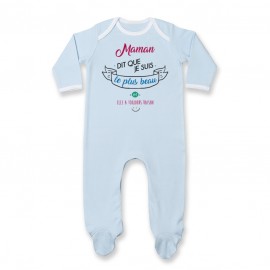 Pyjama bébé Maman dit que je suis le plus BEAU