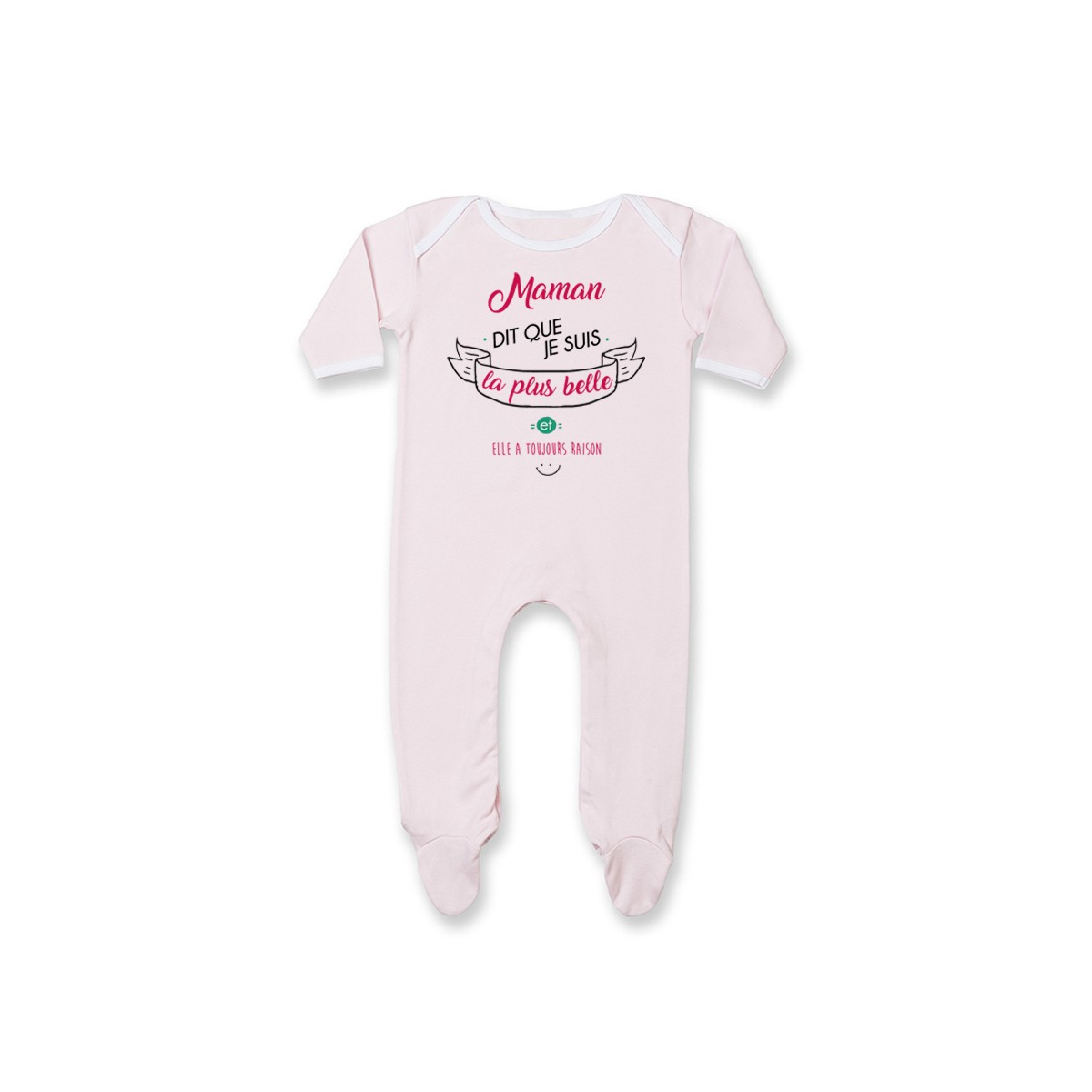 Pyjama bébé Maman dit que je suis la plus BELLE