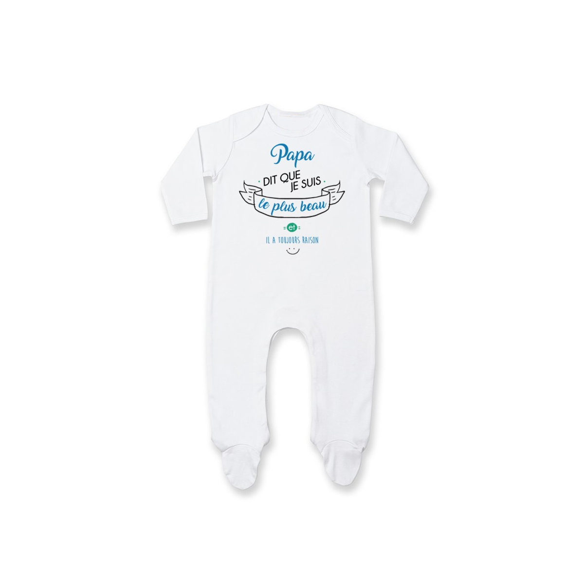 Pyjama bébé Papa dit que je suis le plus BEAU